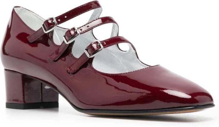 Carel Bordeaux Rood Leren Blokhak Schoenen Red Dames