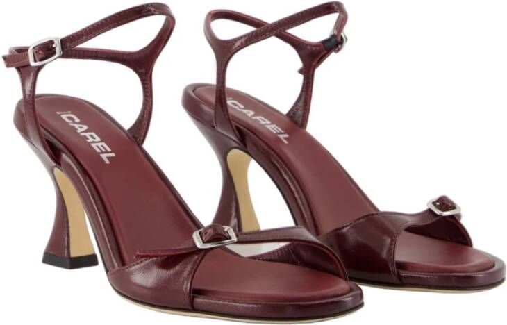 Carel Bourgondische Leren Sandalen Patent Bovenwerk
