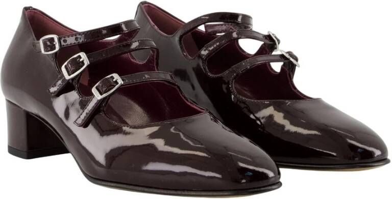 Carel Bruine Leren Pumps Puntige Neus