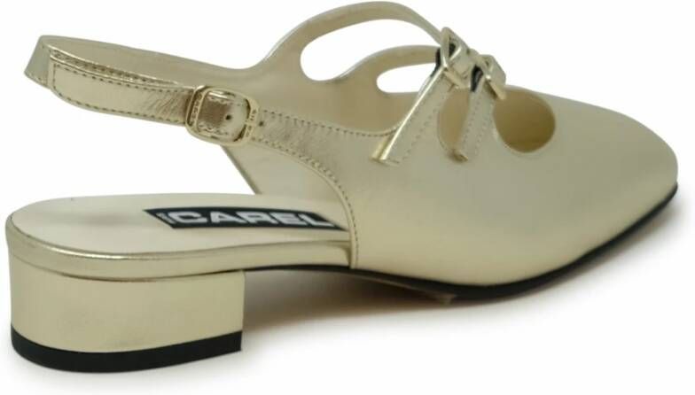 Carel Gouden Leren Ballet Flats Ss24 Yellow Dames