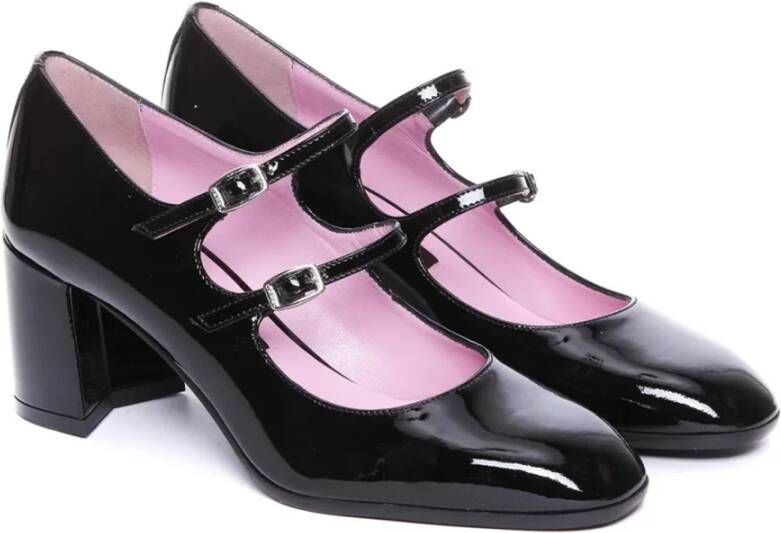 Carel Iconische Mary Jane Hak Zwarte Schoen Black Dames