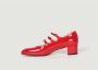 Carel Paris Hoge hakken Shiny Leather Slingback With Strap Closure in rood - Thumbnail 2