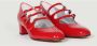 Carel Paris Hoge hakken Shiny Leather Slingback With Strap Closure in rood - Thumbnail 3
