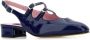 Carel Navy Blue Leather Peche Pumps - Thumbnail 2