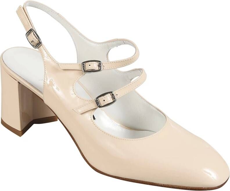 Carel Nude Patent Hak Pumps Beige Dames