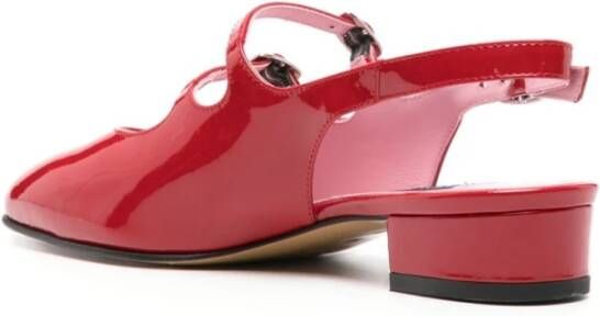 Carel Rode Glanzende Dubbele Gesp Enkelband Pumps Red Dames