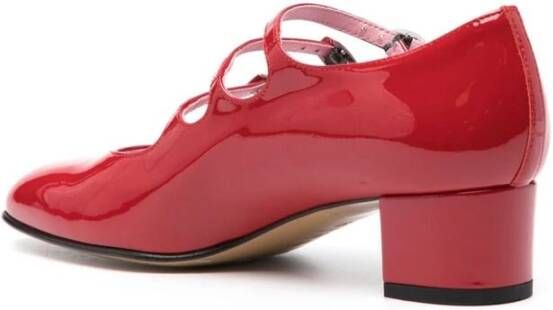 Carel Rode Kalfsleren Almond Toe Gespschoenen Red Dames