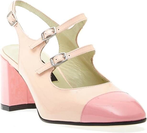 Carel Slingback in poederroze en roze lakleer Pink Dames