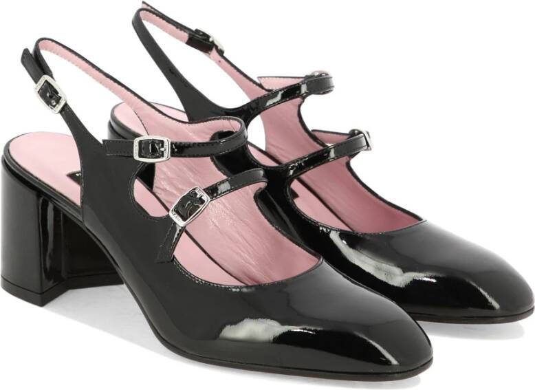 Carel Slingback Mary Janes in lakleer Black Dames