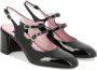 Carel Leren Patent Amandel Teen Pumps met Bandjes Black Dames - Thumbnail 11