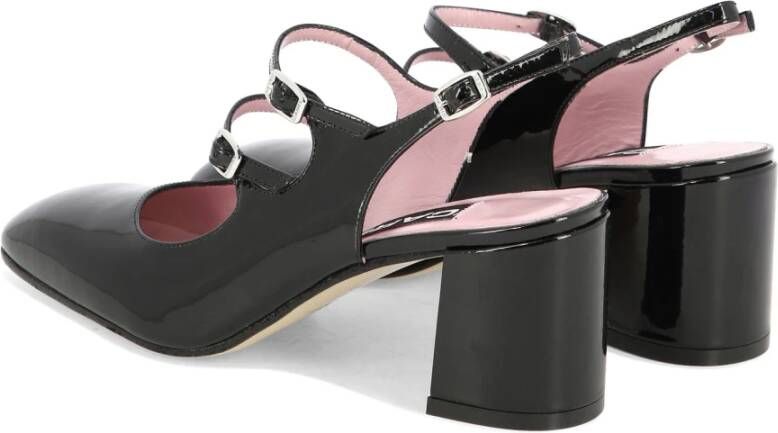 Carel Slingback Mary Janes in lakleer Black Dames