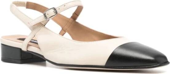 Carel Vierkante Neus Slingback Hakken Beige Dames