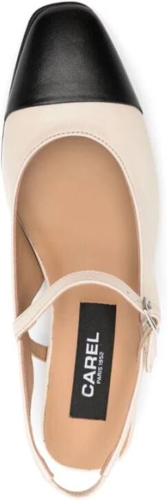 Carel Vierkante Neus Slingback Hakken Beige Dames