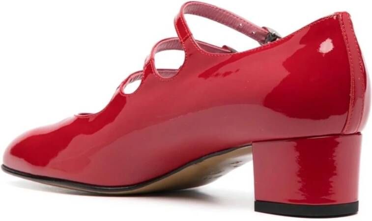 Carel Rode Lakleren Gesp Platte Schoenen Red Dames