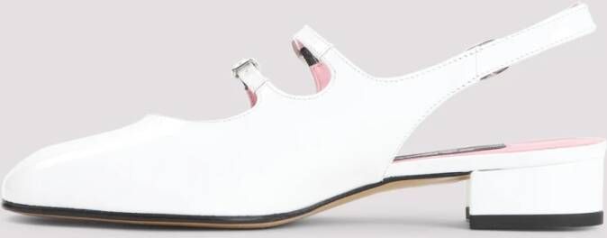 Carel Witte Lakleren Pantoffels White Dames