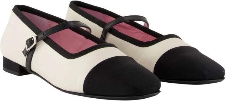 Carel Witte Leren Ballerina's Instap Ronde Neus