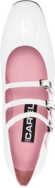 Carel Witte Mary-Jane Ballerina Platte Schoenen White Dames