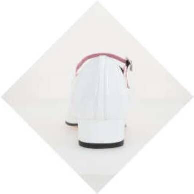 Carel Witte Mary-Jane Ballerina Platte Schoenen White Dames