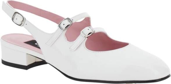 Carel Witte Patent Hak Sandaal White Dames