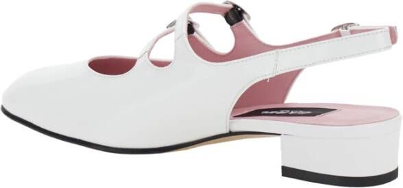 Carel Witte Patent Hak Sandaal White Dames