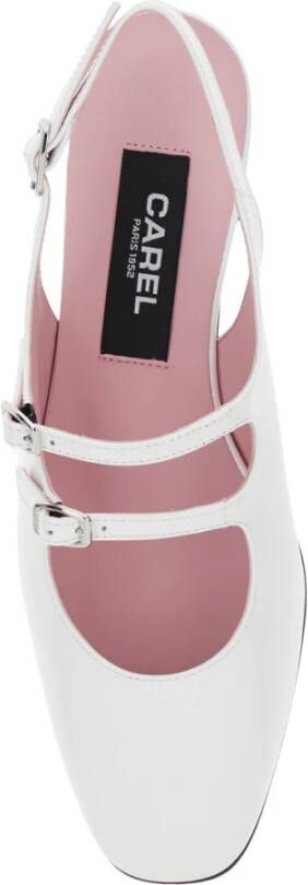 Carel Witte Patent Hak Sandaal White Dames