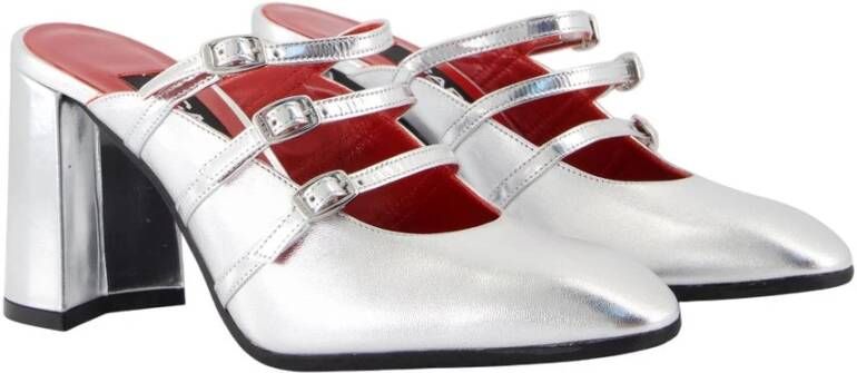 Carel Zilver Leren Fatale Sandalen