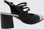 Carel Zwart & Wit Gesp Pumps met Vierkante Hak Black Dames - Thumbnail 2