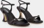 Carel Zwarte Denim Court Schoenen met Enkelband Black Dames - Thumbnail 2