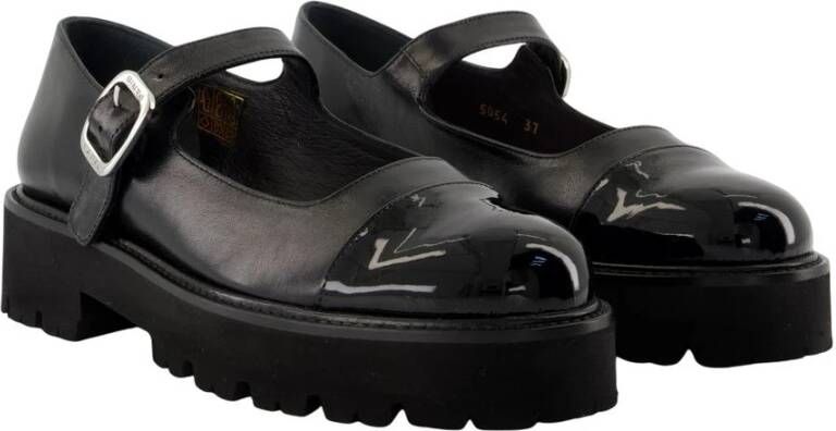 Carel Zwarte Leren Enkelband Sandalen