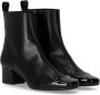 Carel Zwarte leren enkellaars met glanzende afwerking Black Dames - Thumbnail 3