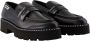 Carel Zwarte Leren Platte Schoenen met Messing Details - Thumbnail 2