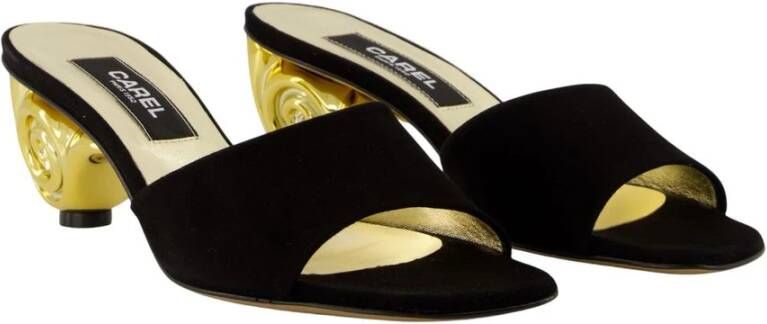 Carel Zwarte Leren Sandalen Naiade Stijl