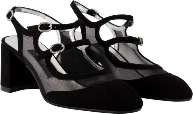 Carel Zwarte Leren Sandalen Patentstijl