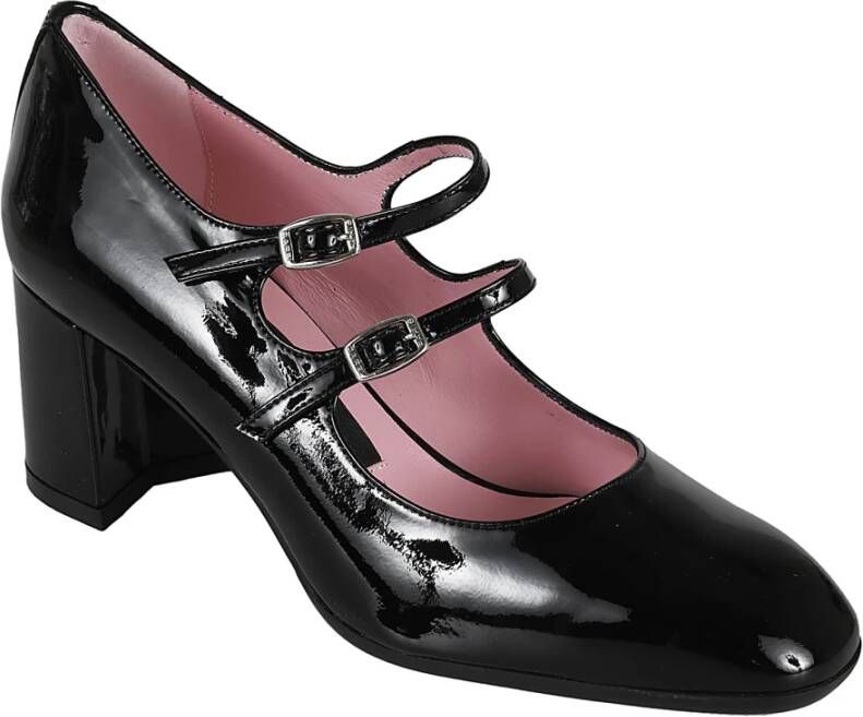 Carel Zwarte Patent Dubbele Strap Pumps Black Dames