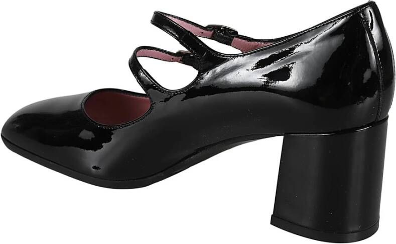 Carel Zwarte Patent Dubbele Strap Pumps Black Dames