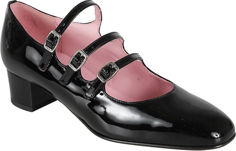 Carel Zwarte Patent Pumps Met Hak Black Dames