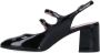 Carel Leren Patent Amandel Teen Pumps met Bandjes Black Dames - Thumbnail 2