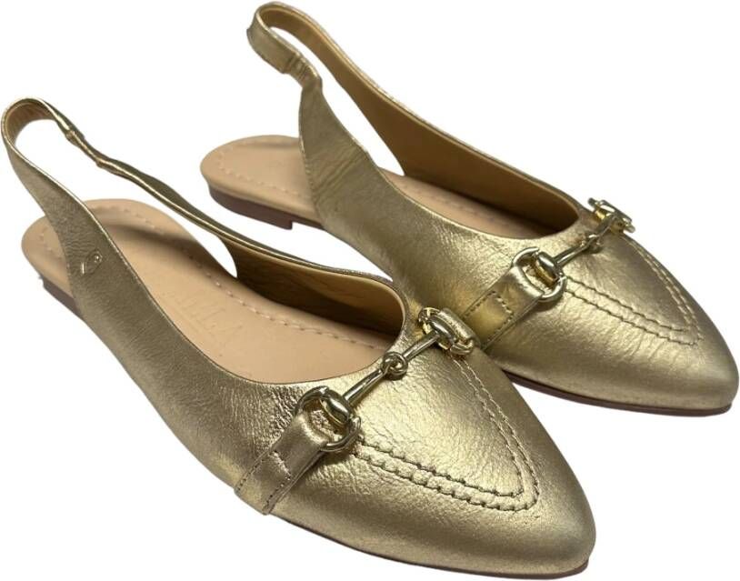 Carmela Leren Ballerina met Accessoire Leren Zool Yellow Dames
