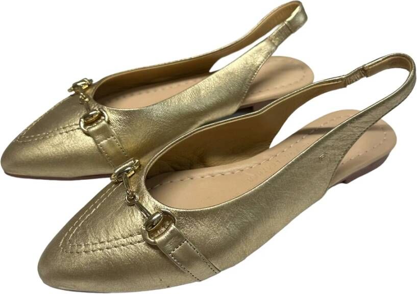 Carmela Leren Ballerina met Accessoire Leren Zool Yellow Dames