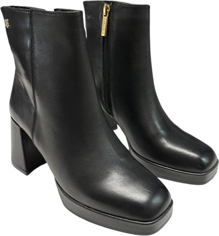 Carmela Leren enkellaarsjes met 9cm hak Black Dames