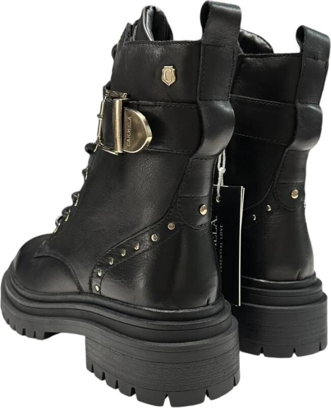 Carmela Leren gesp enkellaarzen Black Dames