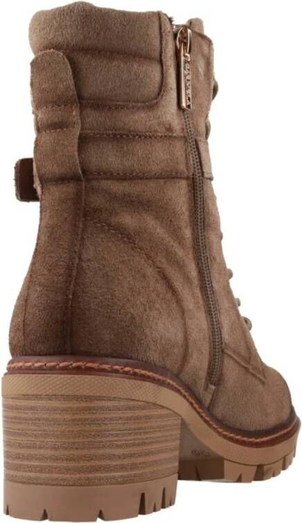 Carmela Stijlvolle Lace-up Laarzen met Gesp Beige Dames