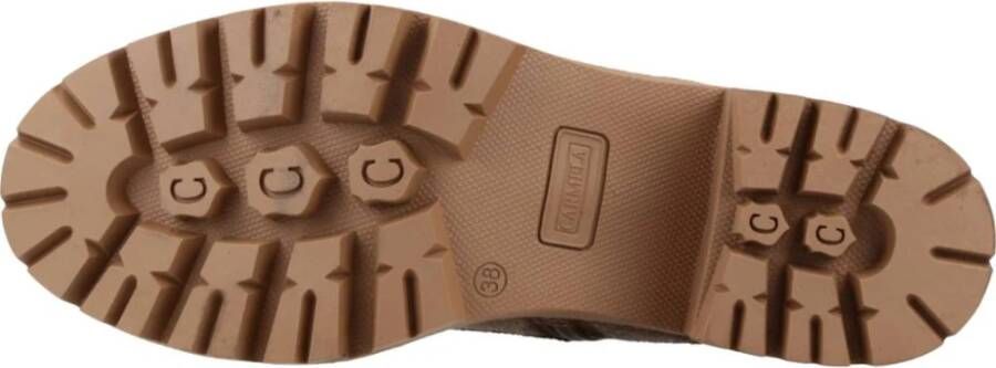 Carmela Stijlvolle Lace-up Laarzen met Gesp Beige Dames