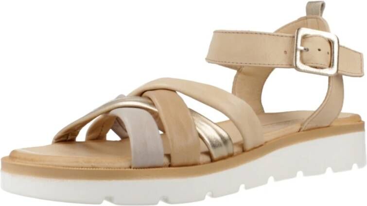 Carmela Stijlvolle Platte Sandalen Beige Dames