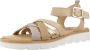 Carmela Stijlvolle Platte Sandalen Beige Dames - Thumbnail 4