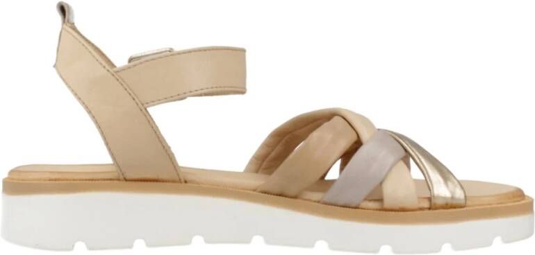 Carmela Stijlvolle Platte Sandalen Beige Dames