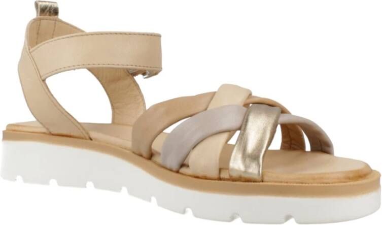 Carmela Stijlvolle Platte Sandalen Beige Dames