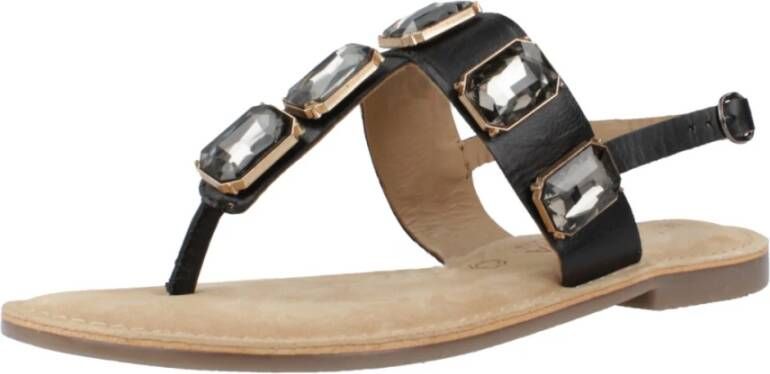 Carmela Stijlvolle Platte Sandalen Black Dames