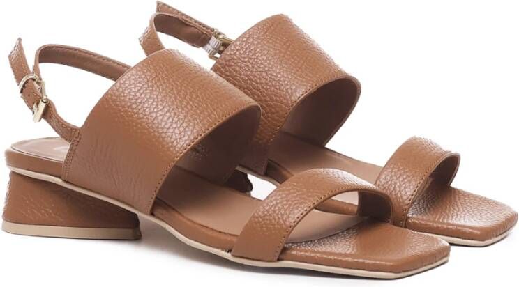 Carmens Bruin Leren Enkelband Sandalen Brown Dames