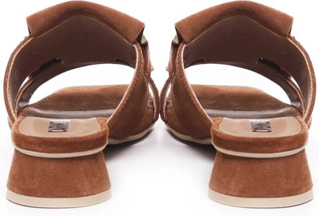 Carmens Bruine Suède Slipper met Gouden Details Brown Dames